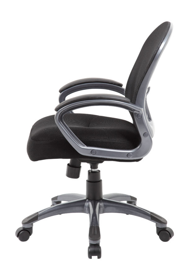 Boss B6256 Mid Back Ergonomic Mesh Office Chair - Adjustable Lumbar Support for Comfortable Desk Work, Home Office & Gaming