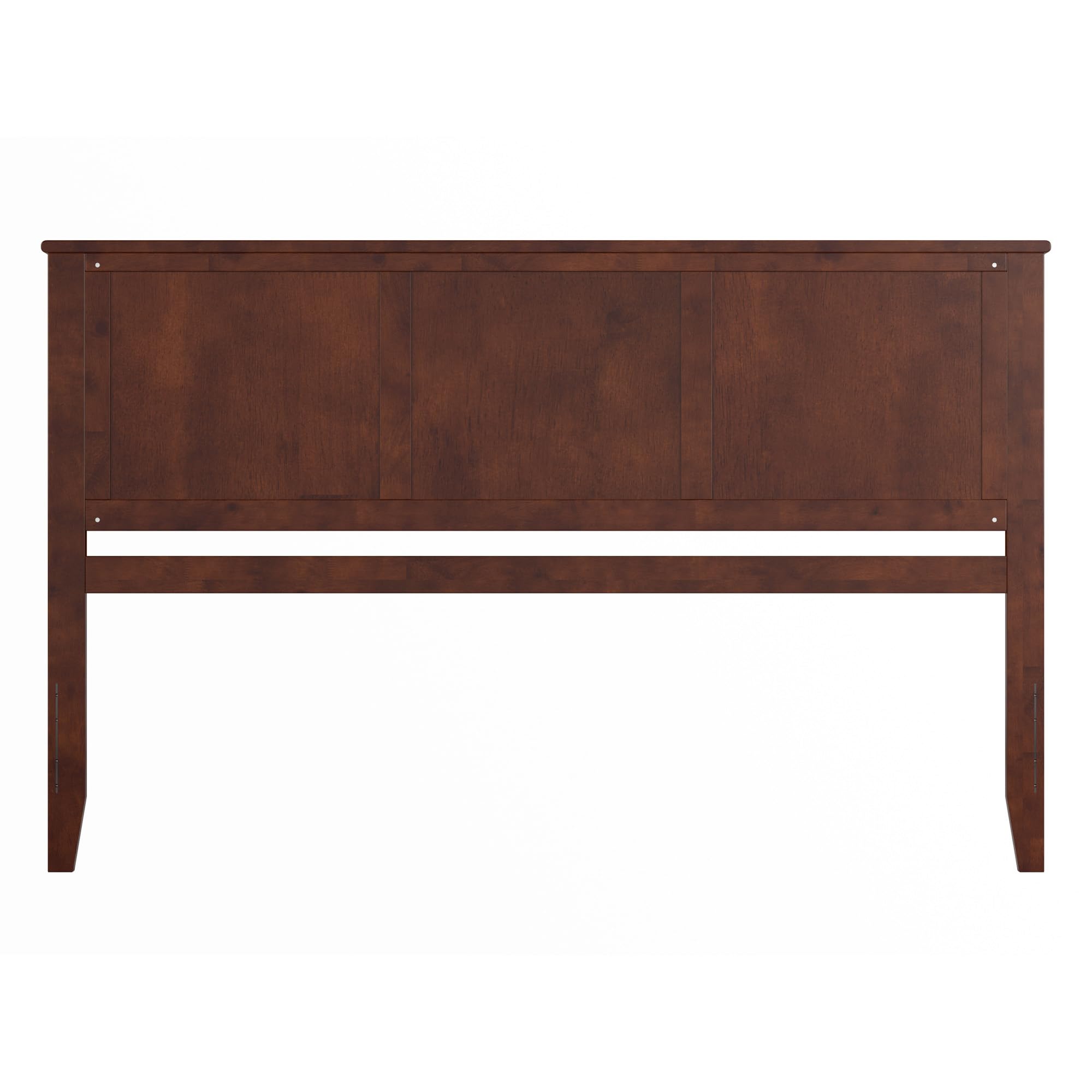 AFI Madison King Solid Wood Panel Headboard with USB Charging Ports - Walnut Finish for Modern Bedroom Decor & Master Suite Upgrade