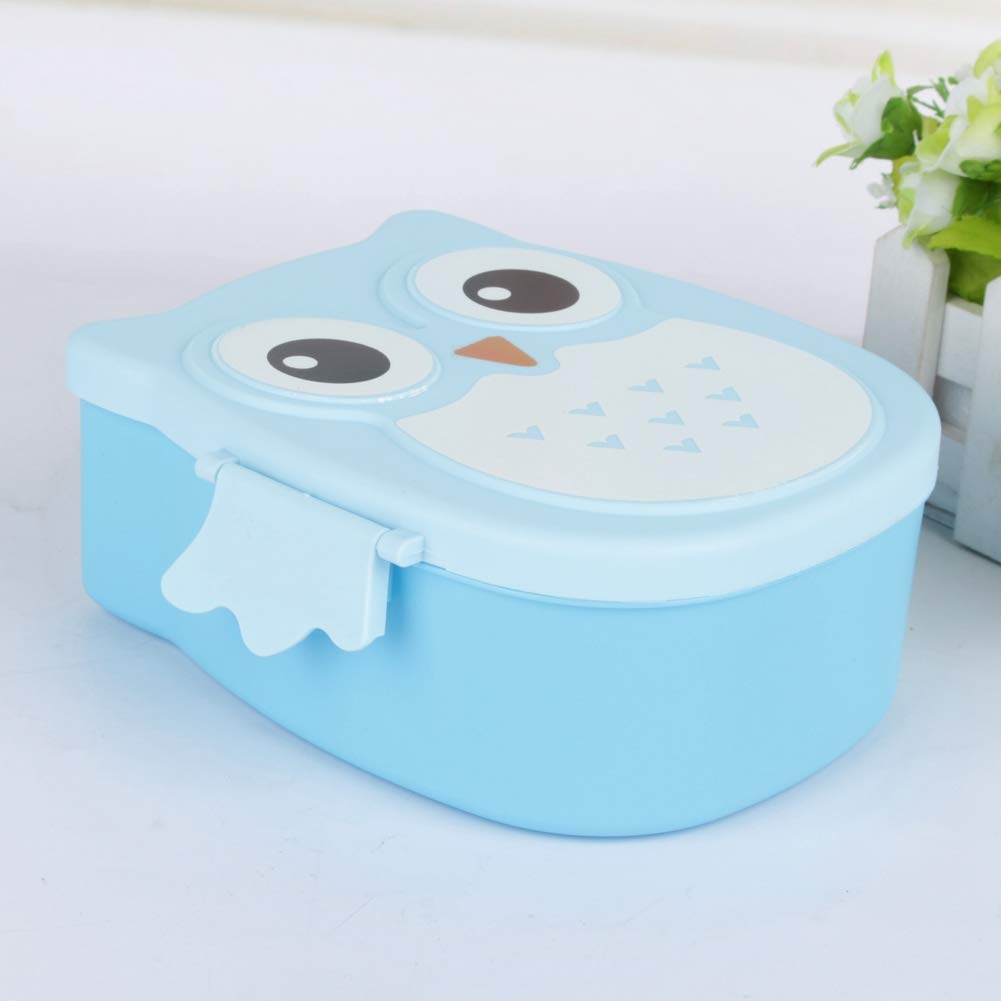BPA-Free Plastic Food Storage Containers with Lids - Microwave Safe Lunch Boxes for Kids & Adults, Portable Meal Prep Containers for School, Office & Picnic (Cartoon Design, Blue)