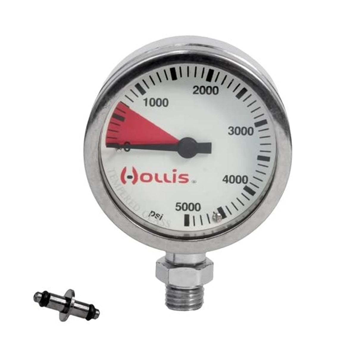 Hollis 2 Inch Brass Submersible Pressure Gauge - Waterproof Liquid Filled Gauge for Pumps, Wells & Marine Applications | Perfect for Industrial, Agricultural & Plumbing Use