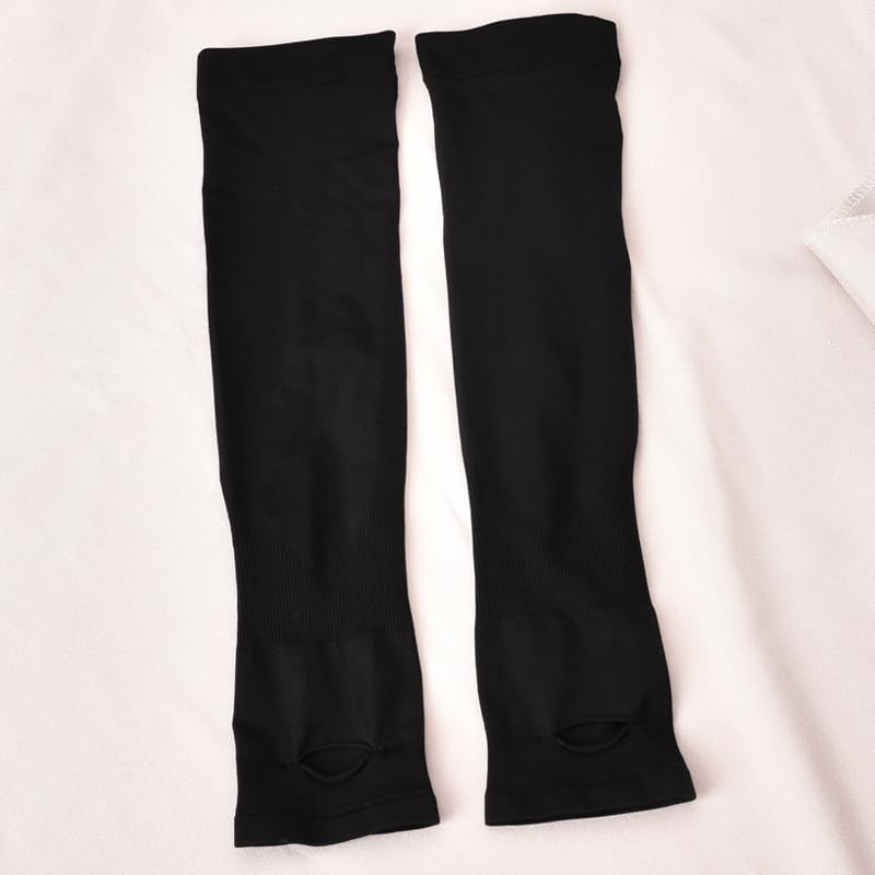 UV Protection Arm Sleeves for Women & Men - Cooling Compression Sun Sleeves (2 Pairs, White & Black) - Perfect for Running, Cycling, Golf & Outdoor Sports