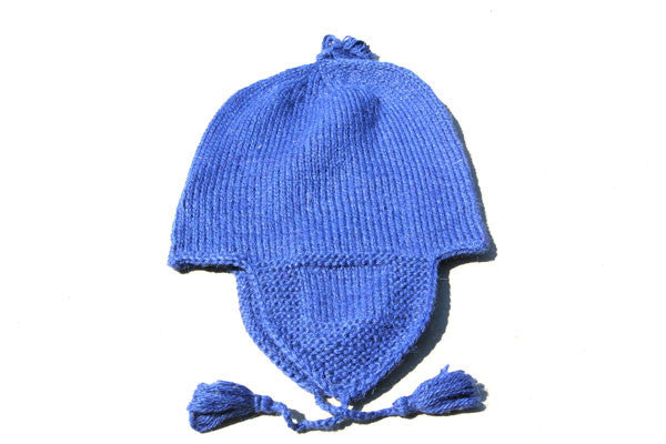 Alpaca Hand Knitted Riding Beanie - Soft Winter Hat for Men & Women - Warm Cobalt Blue Ski Cap for Snowboarding, Cycling & Outdoor Activities