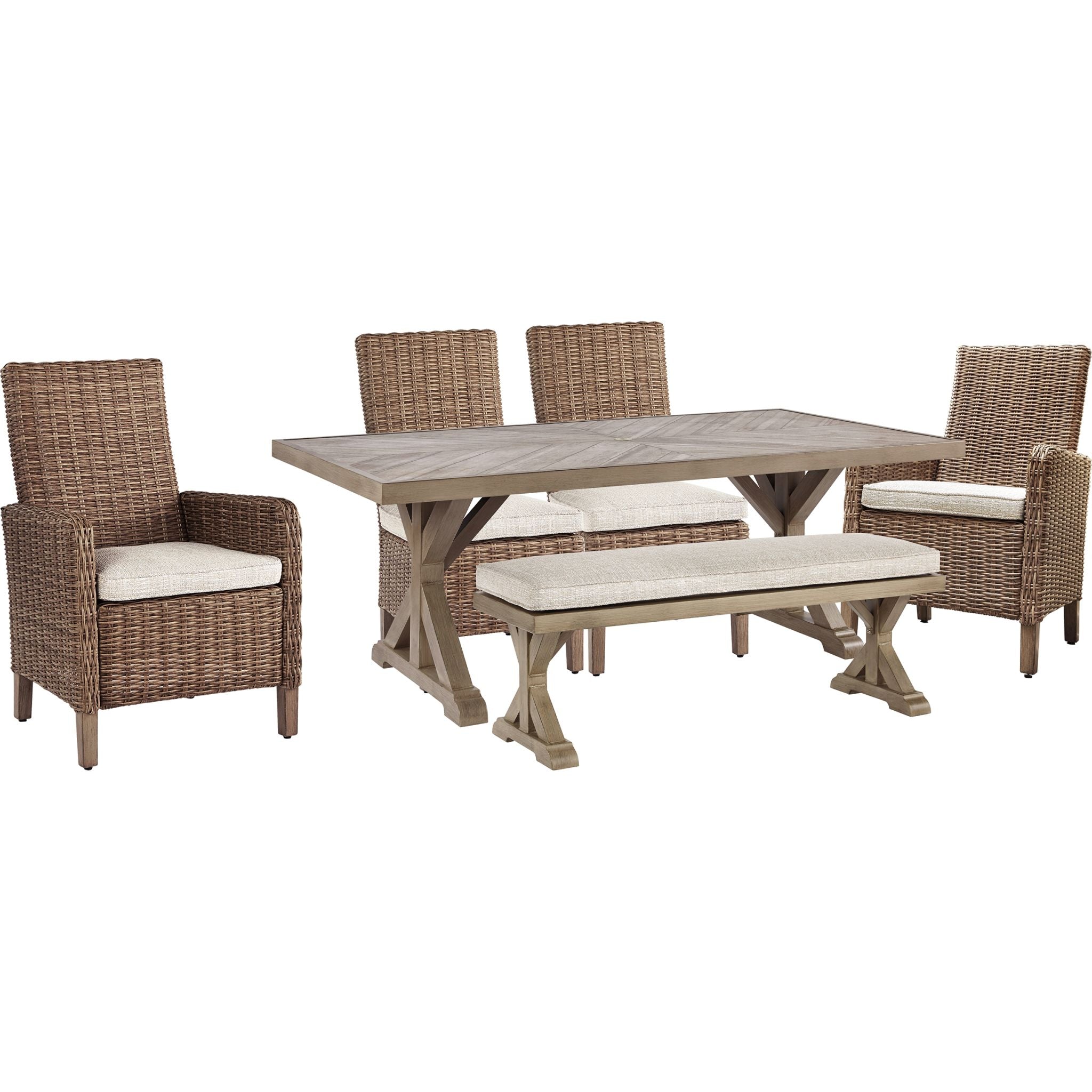 Beachcroft 6-Piece Outdoor Dining Set in Beige - Perfect for Patio, Garden, and Backyard Entertaining