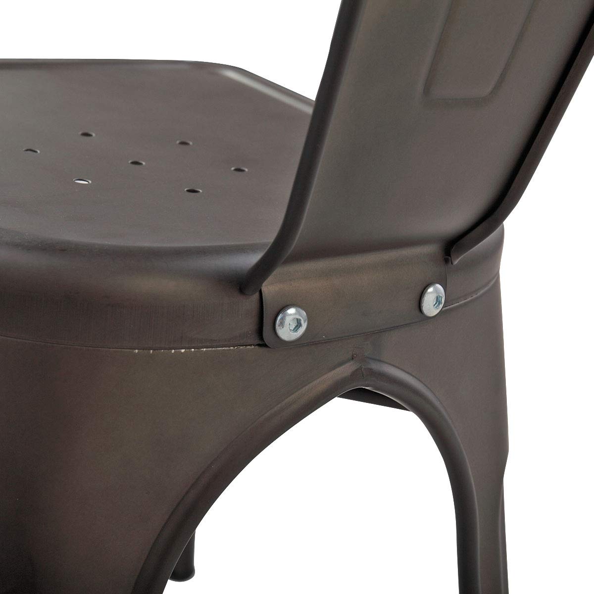 4-Pack Stackable Metal Dining Chairs with Copper Finish - Modern Kitchen & Dining Room Seating for Home, Restaurant, and Office Use
