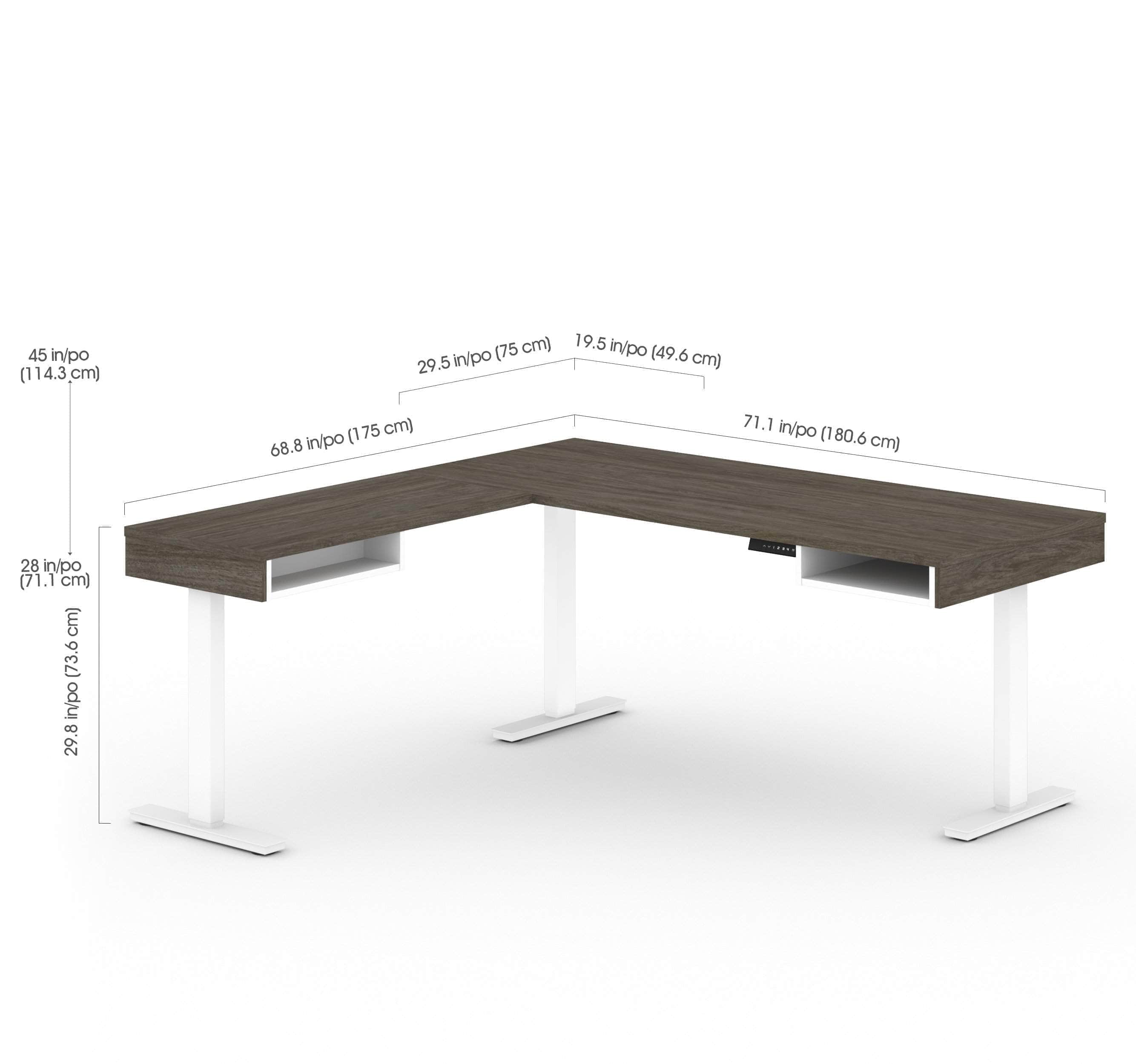 Viva 2-Piece L-Shaped Standing Desk & Credenza Set - 2 Color Options | Home Office & Workspace Solution