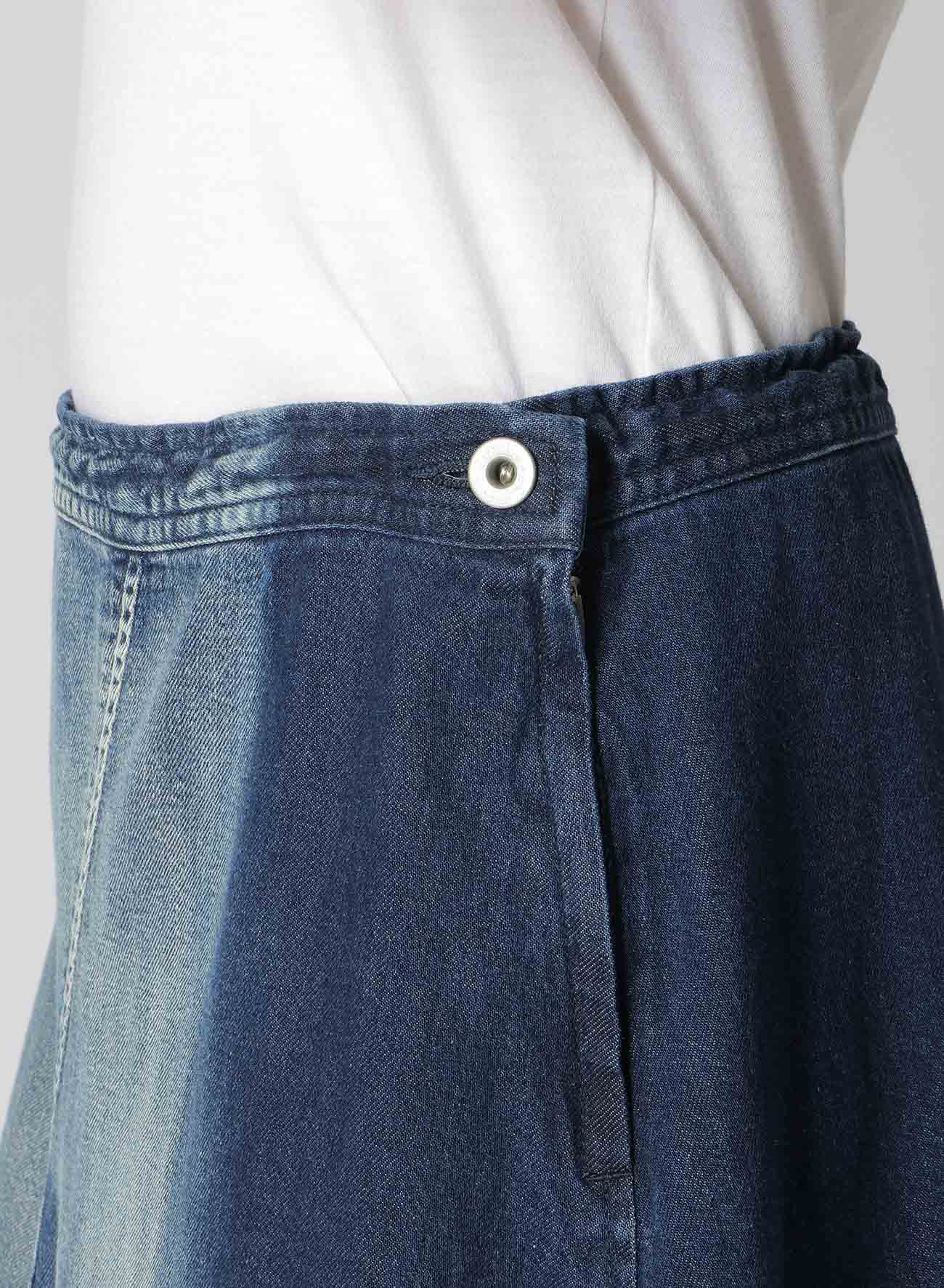 Spotted Denim Triangle Gusset Flare Skirt - Vintage 70s Inspired High Waist A-Line Skirt for Women | Perfect for Casual Outfits, Music Festivals & Boho Style