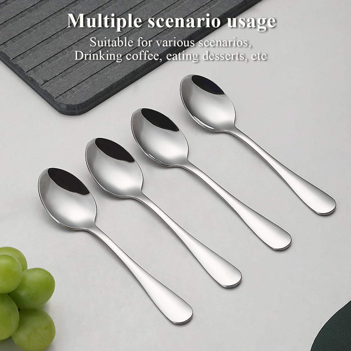 Evanda 12-Piece Stainless Steel Teaspoons Set - 14cm Elegant Tea Spoons for Coffee, Dessert, Salad & Cake - Dishwasher Safe Cutlery - Perfect for Tea Parties, Coffee Breaks & Fine Dining
