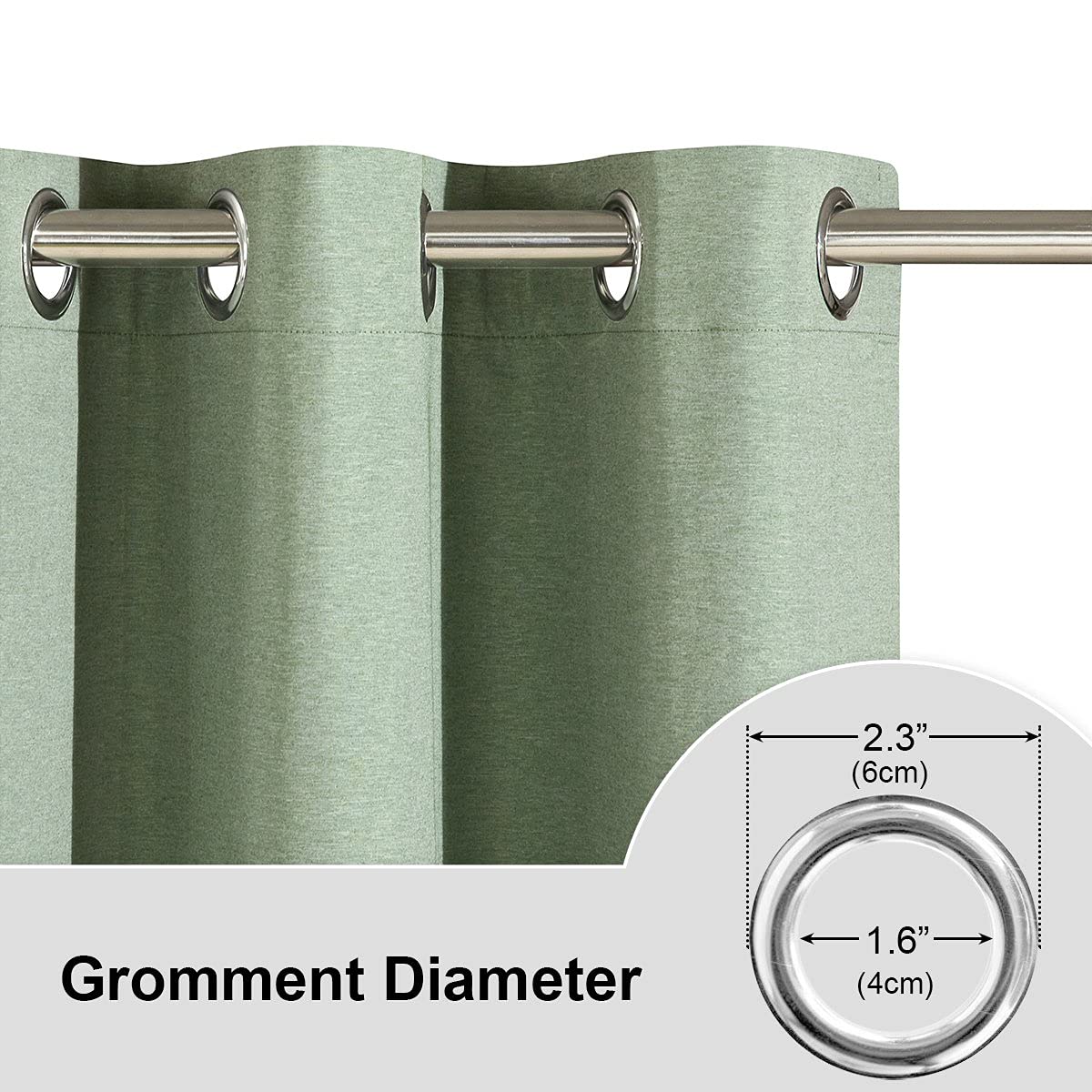 LOYOLADY 102 Inch Blackout Thermal Insulated Curtains - 1 Panel Set with Grommet Top for Noise Reduction - 100