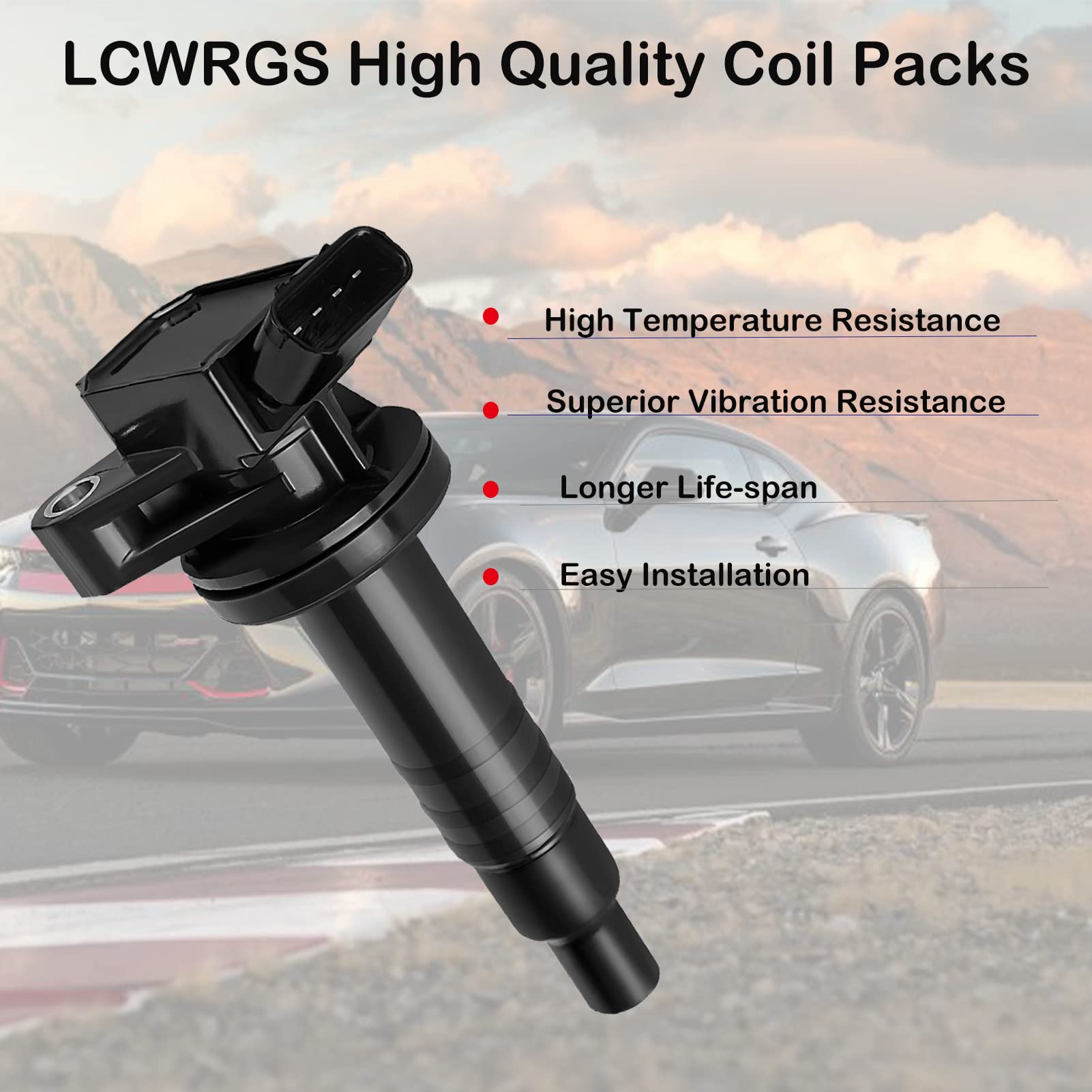 4-Pack Ignition Coil Set Compatible with 1.8L L4 Toyota Corolla/Matrix/Celica, Pontiac Vibe, Chevy Prizm (2000-2008) - Replaces UF247 & C1249 - Perfect for Engine Performance & Smooth Driving