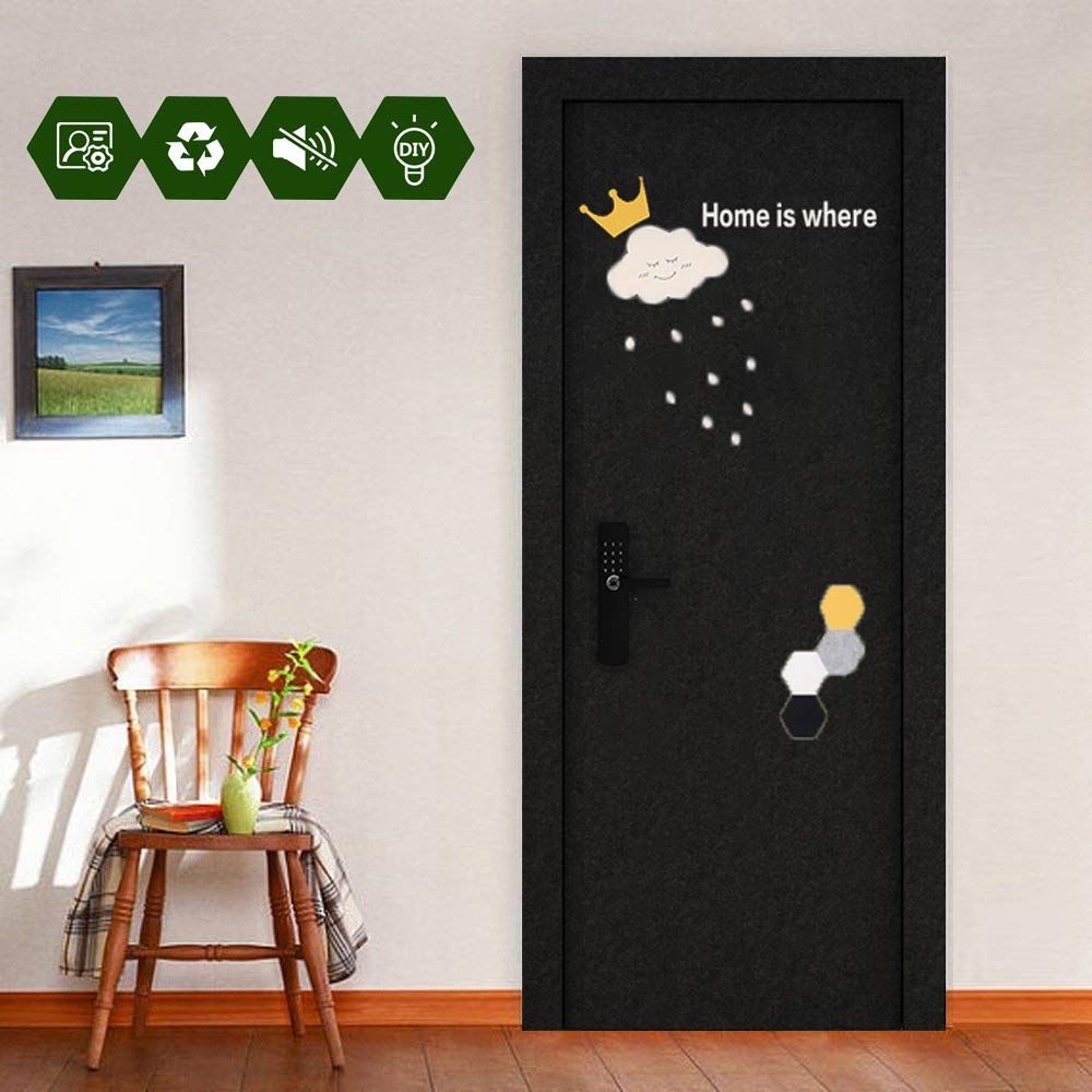 5mm Thick Soundproof Door Wallpaper Murals - Acoustic Treatment & Bookshelf Door Decal, Tear-Proof for Kids Room, Bedroom & Nursery - Black Clouds Design | Perfect for Home Theater, Study Room & Noise Reduction