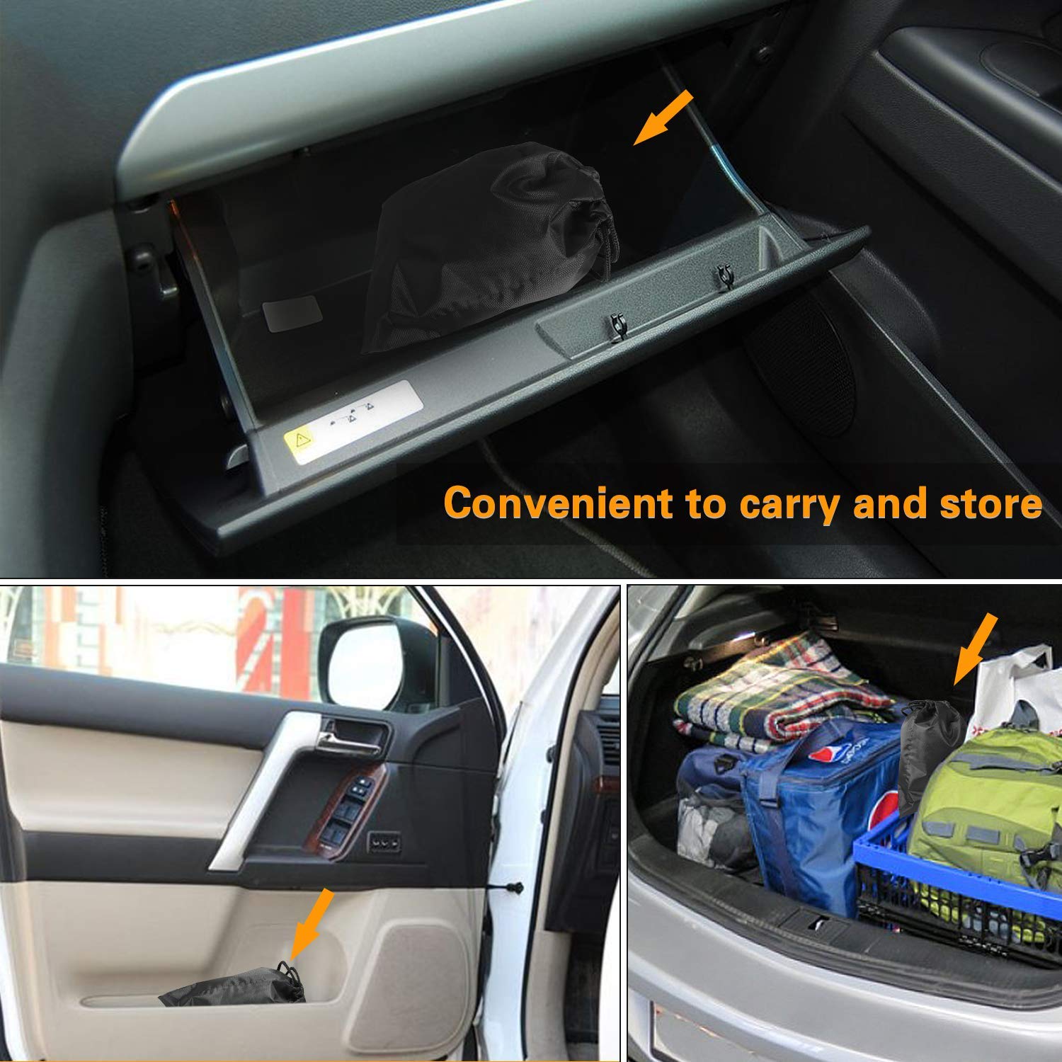 ANKIA 2 Pack Static Cling Car Window Shades for Front & Rear - UV Protection Polyester Mesh Sun Shades for Baby & Kids - Perfect for Road Trips, Summer Driving & Family Travel