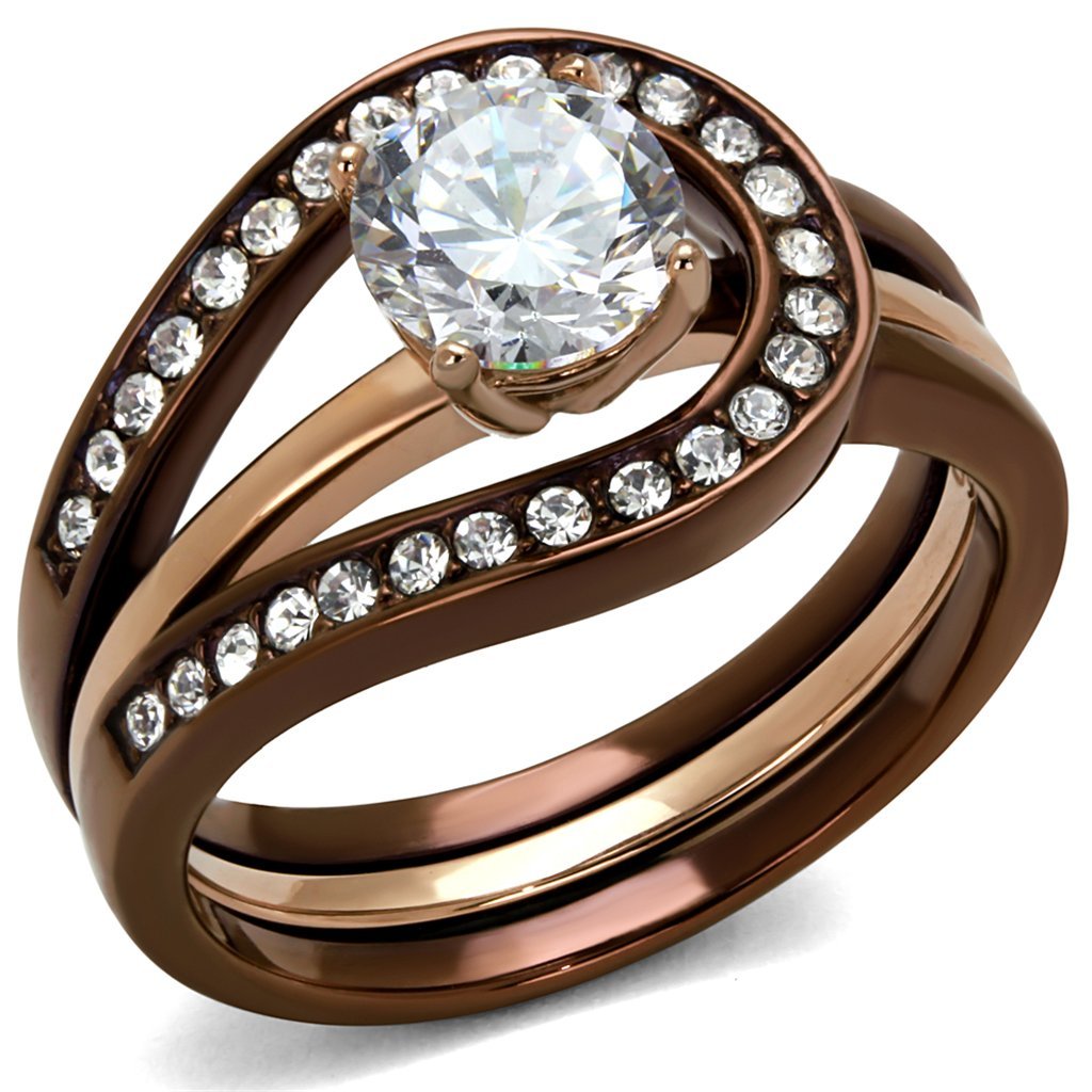 Rose Gold Cubic Zirconia Ring for Women - Elegant Gift for Her