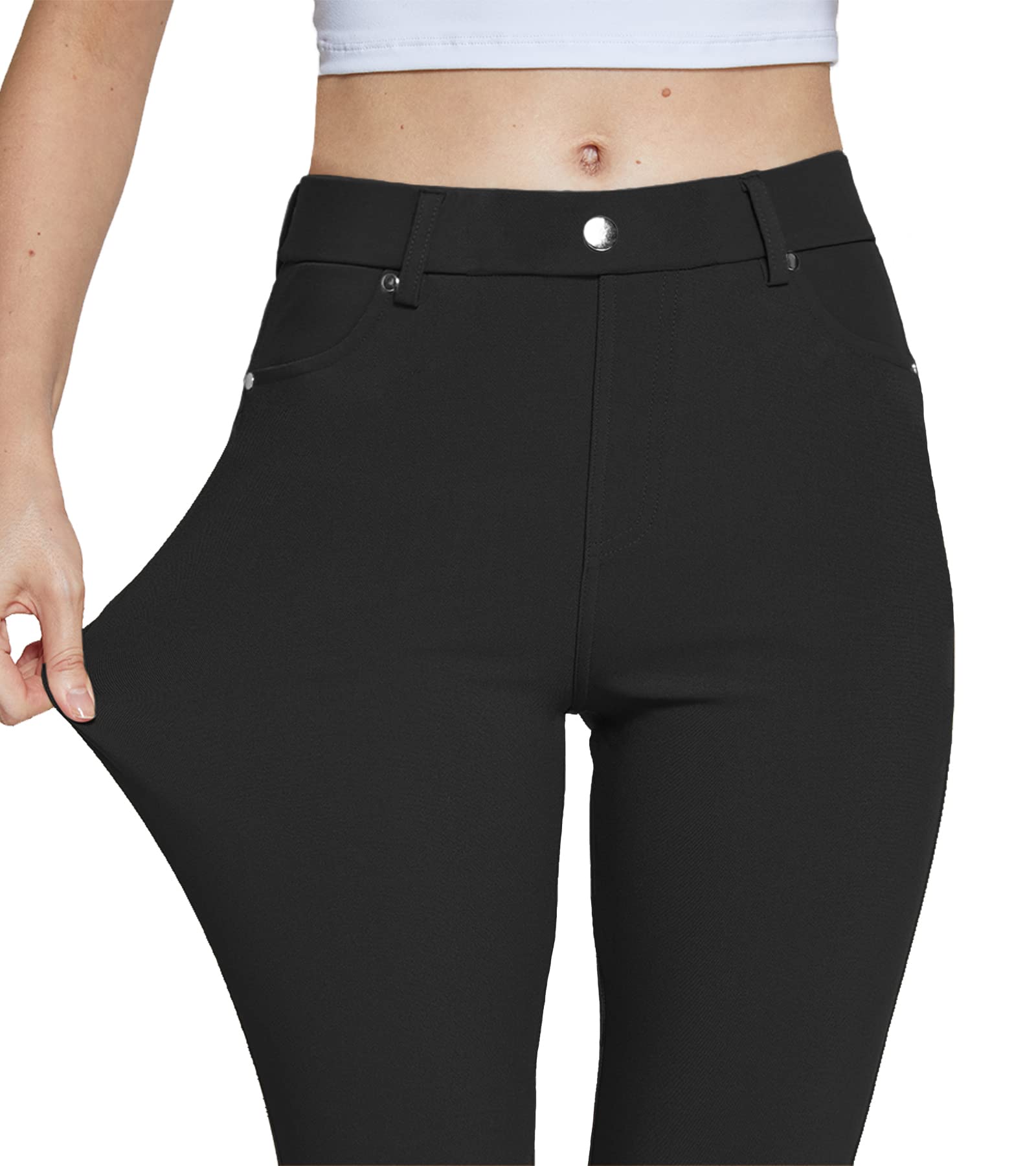 ChinFun Women's Stretchy Pull-On Jeggings - Skinny Work Pants for Business Casual & Office Wear - Comfortable Stretch Dress Pants for Women - Perfect for Work, Meetings & Professional Occasions