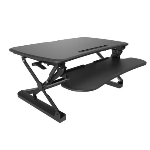 Ergonomic ARISE DESKALATOR Standing Desk Converter with Free Anti-Fatigue Mat - Adjustable Height Riser for Home & Office Workspace - Perfect for Computer, Laptop & Monitor Setup