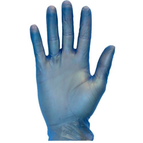 Blue Vinyl Powder-Free Disposable Gloves - 100 Count Box - Food Safe, Medical Grade for Cleaning, Cooking & Healthcare Use