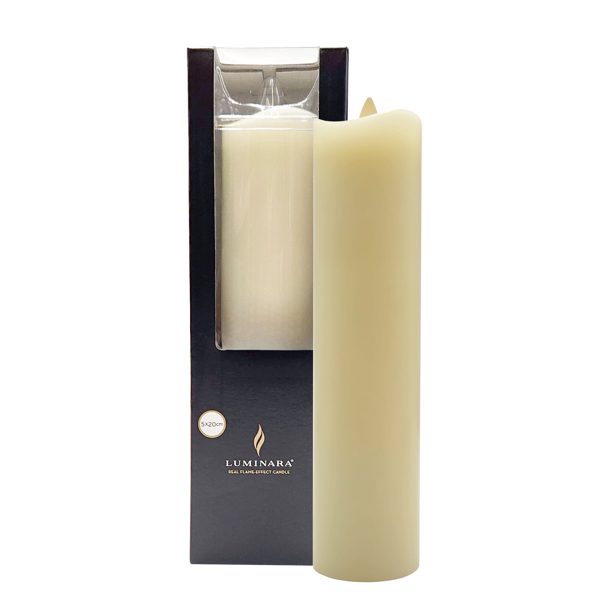 Luminara Indoor 2.0 x 7.9 Ivory Mini Pillar Candle - Flameless LED Wax Pillar for Home Decor, Wedding Centerpieces & Relaxing Ambiance