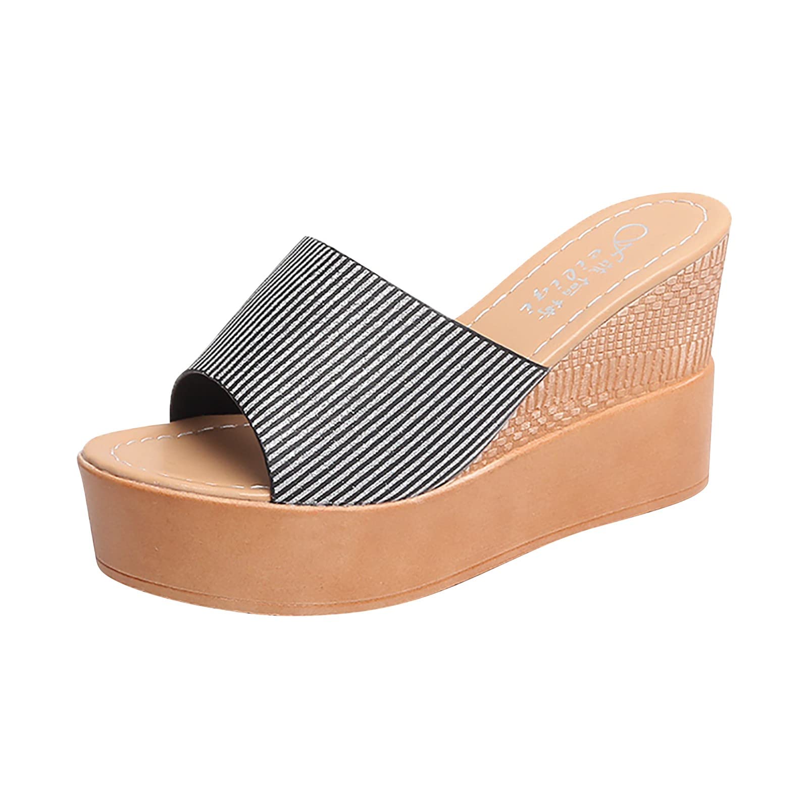 Waterproof Women's Wedge Sandals with Sequins - Comfortable High Heel Summer Platform Slippers in Blue | Perfect for Beach, Pool, and Casual Outings