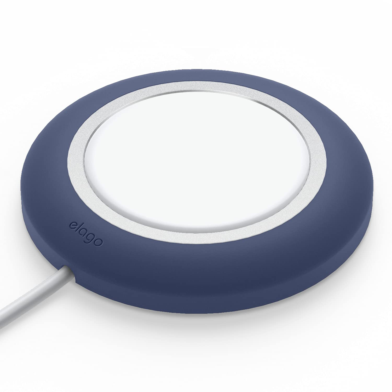 elago Magnetic Charging Pad - Compatible with MagSafe for iPhone 16/15/14/13/12 & AirPods Pro/3/4 - Secure Anti-Slip Wireless Charger Stand (Jean Indigo) | Perfect for Nightstand, Office Desk & Car Dashboard Use