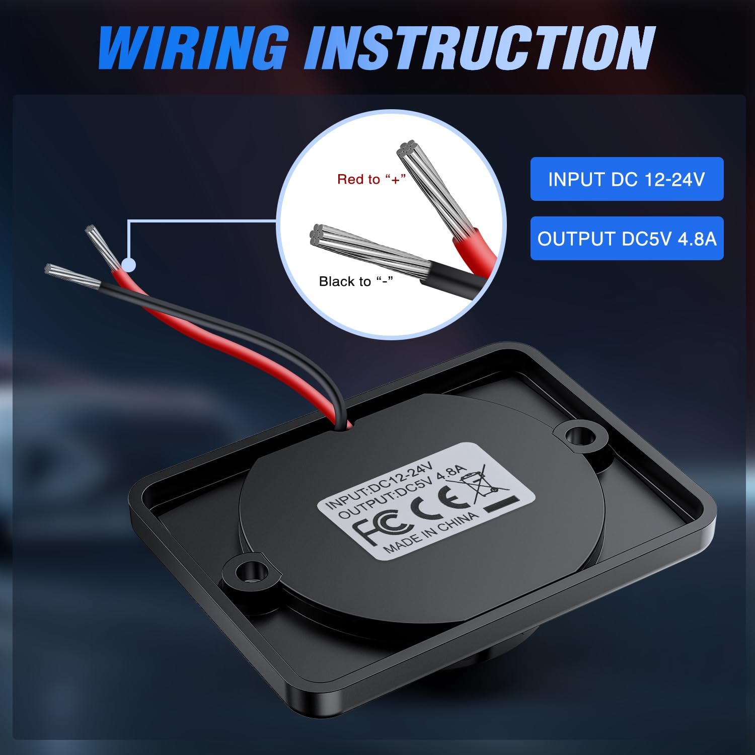 12V 24V Dual USB Car Charger 3A Fast Charging Port - Perfect for Road Trips & Travel Accessories