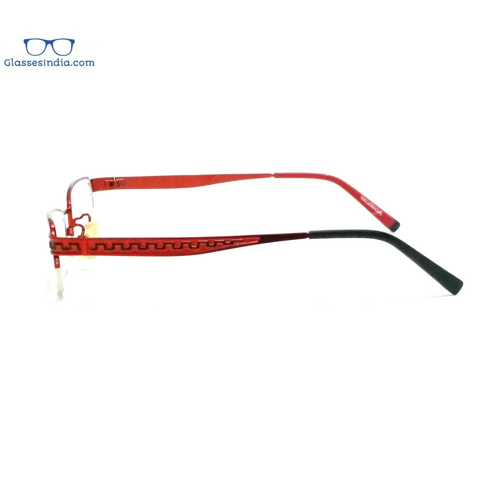 Stylish Red Supra Half Rimless Blue Light Blocking Glasses for Women - Model 5610Rd - Perfect for Computer Use, Gaming & Office Work