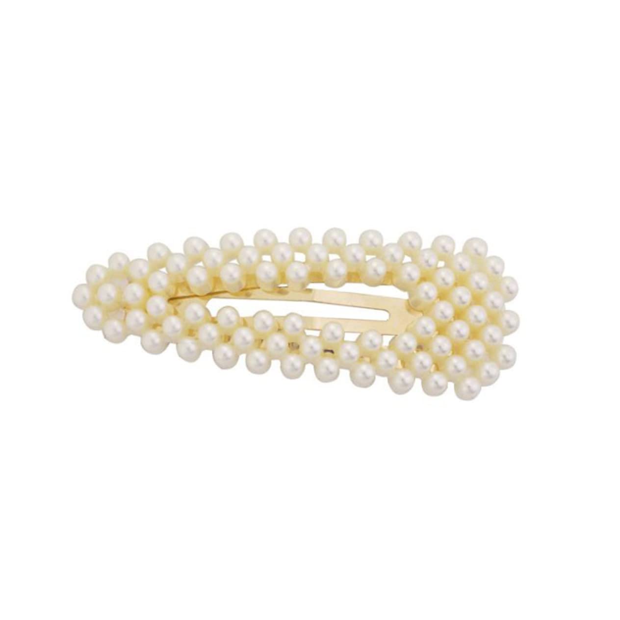 Beavorty 9pcs Pearl Hair Clips for Women - Square Hairpins, Bobby Pins & Barrettes (6cm, Beige) | Elegant Hair Accessories for Weddings, Parties & Everyday Styling