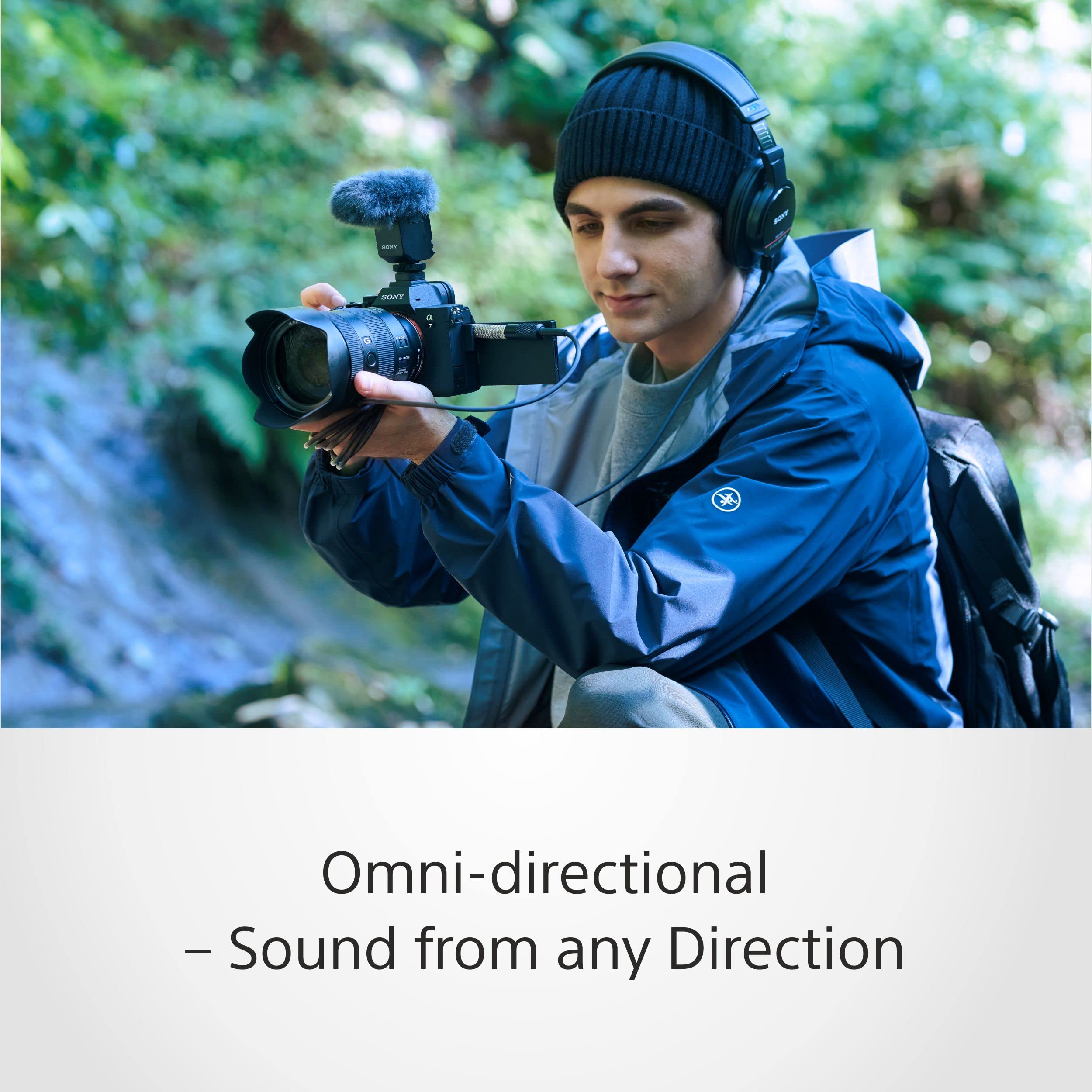 Sony ECM-B10 Compact Shotgun Microphone - Professional Directional Mic for DSLR, Mirrorless Cameras & Video Recording (Black) - Perfect for Vlogging, Interviews & Outdoor Filming