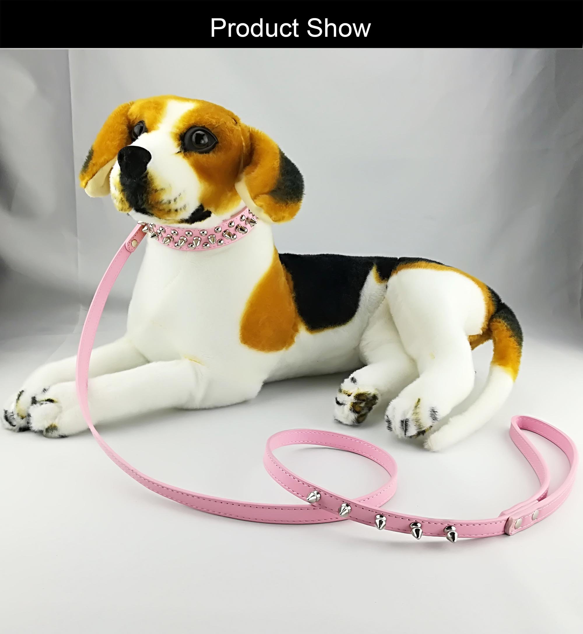 Stylish Punk Studded Dog Collar and Leash Set - Durable Leather Pet Accessories for Small Medium Large Dogs | Perfect for Daily Walks, Training & Punk Fashion Outfits
