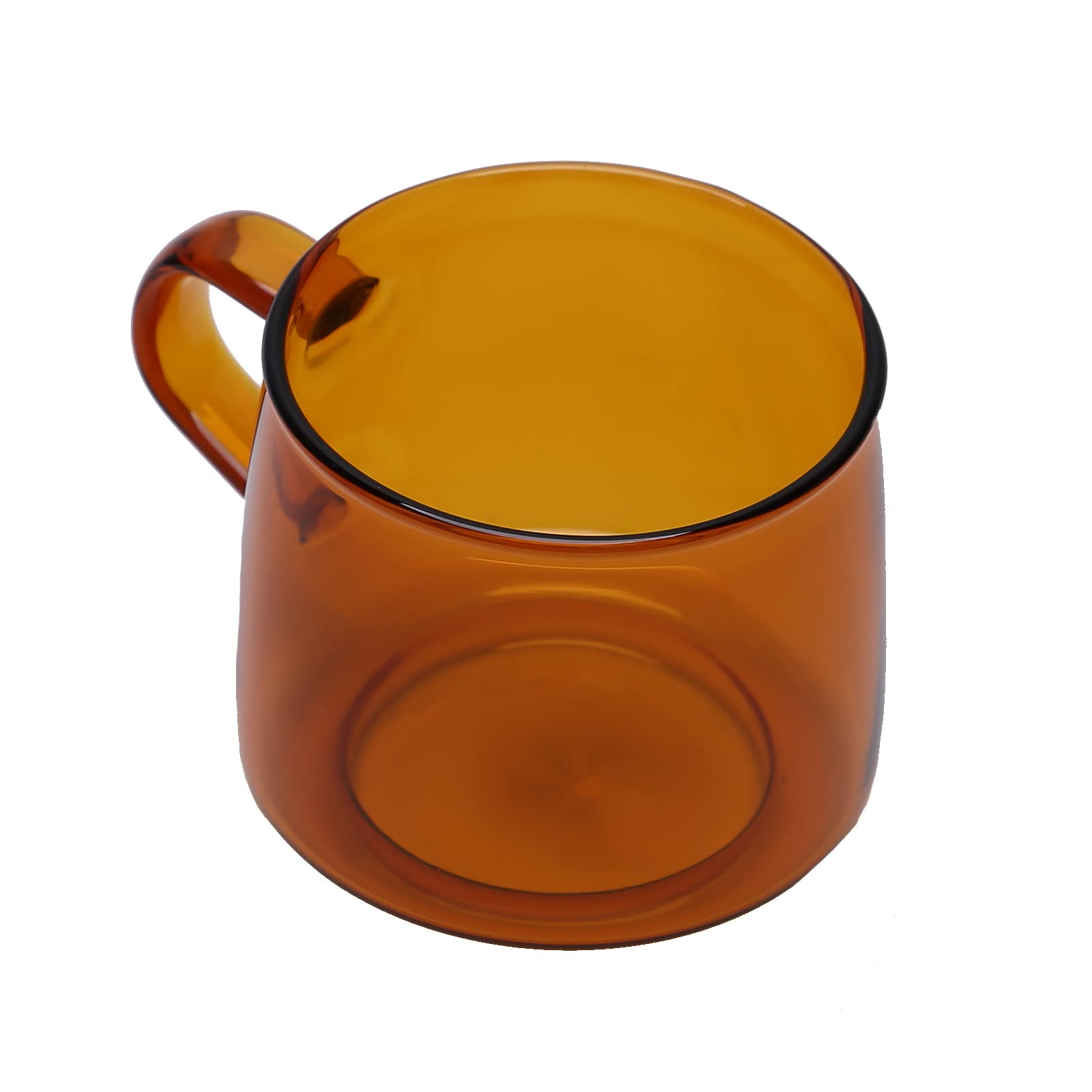 350ml Clear Borosilicate Glass Coffee Mug with Handle - Heat Resistant for Latte, Cappuccino, Tea, Hot Chocolate & Juice - Perfect for Home, Office or Cafe Use (Amber)