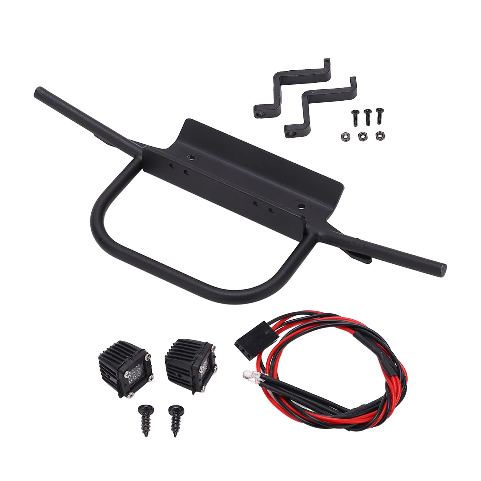 D99S 1:12 RC Car Metal Bumper with LED Lights - Durable & Rustproof for Off-Road Adventures
