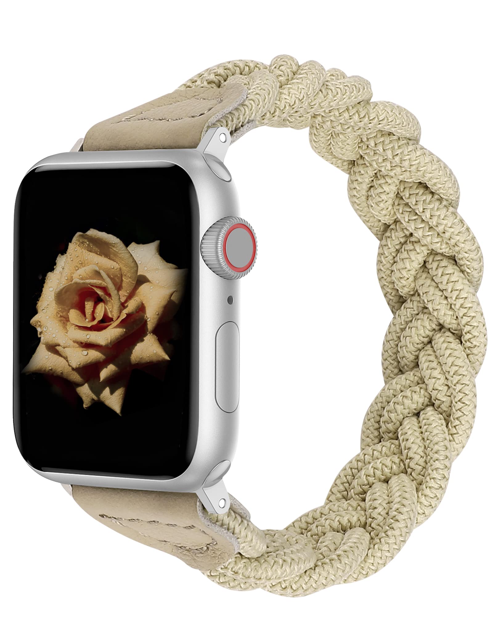 Stretchy Braided Solo Loop Band for Apple Watch 38mm 40mm 41mm 42mm 44mm 45mm 49mm - Comfortable Elastic Woven Bracelet Strap Compatible with iWatch Series 8/7/6/5/4/3/2/1 & SE - Perfect for Workouts, Running & Everyday Wear