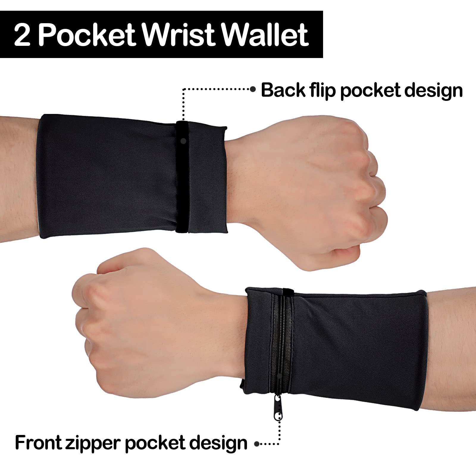 6-Piece Wrist Wallet for Running & Hiking - Phone & Keys Storage