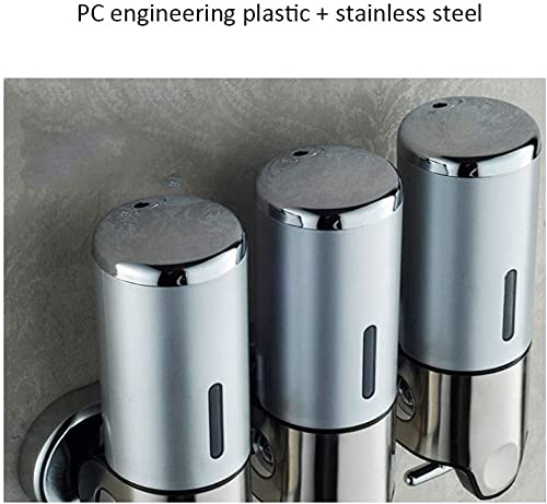 Green Manual Soap Dispenser 500ml x3 - Wall Mounted for Kitchen, Bathroom & Commercial Use - Ideal for Liquid Soap, Shampoo & Gel Dispensing in Restaurants, Hotels & Homes