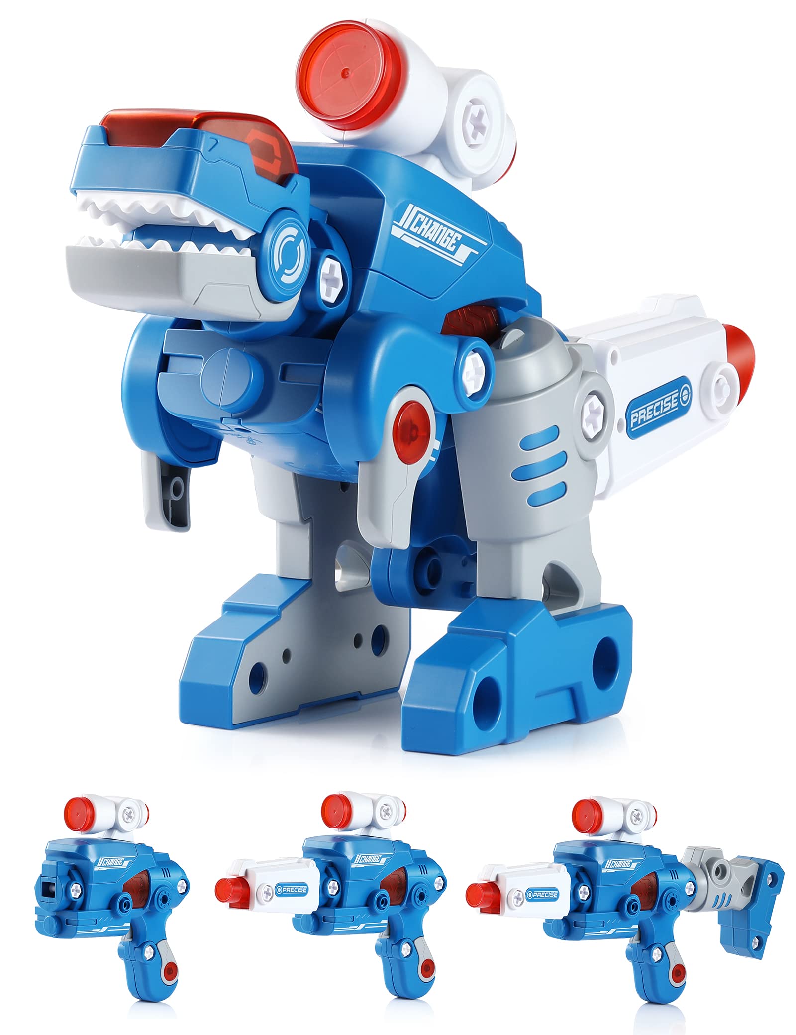 KATTUN 3-in-1 Dinosaur Gun Toy Set with Light & Sound Effects, Take Apart Dinosaur Egg Toy with Screwdriver - STEM Learning Construction Play for Kids Ages 3+ | Perfect Birthday Gift for Boys & Girls | Fun Pretend Play for Home, School & Outdoor Adventures