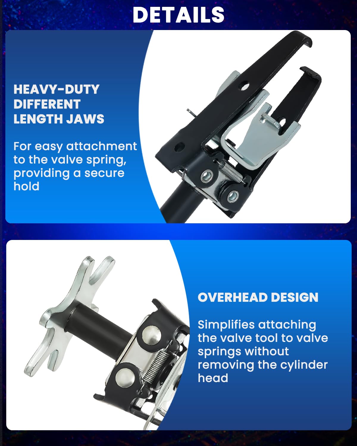 Universal Overhead Valve Spring Compressor Tool - Professional Valve Spring Removal Kit for Car, Motorcycle, ATV Engines - Perfect for DIY Mechanics & Auto Repair Shops