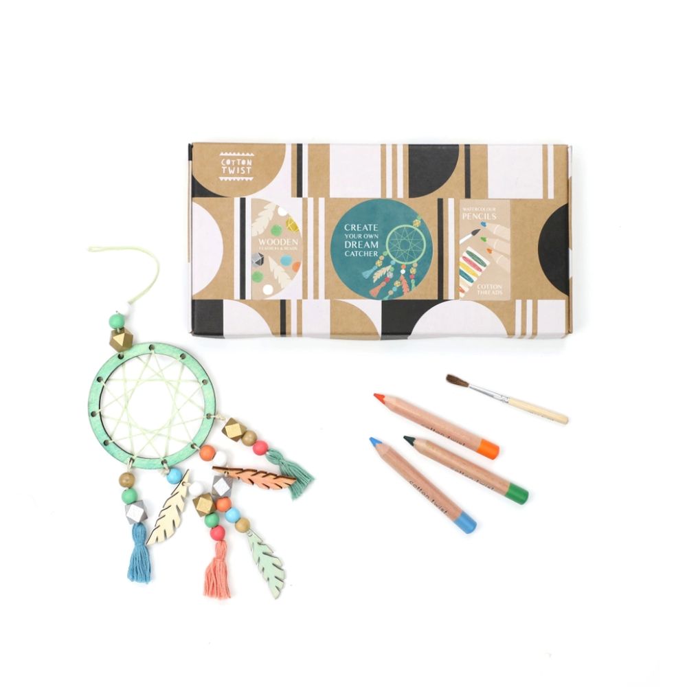 DIY Cotton Twist Dreamcatcher Craft Kit - Handmade Boho Wall Hanging Decor for Bedroom, Nursery & Home - Perfect for Arts & Crafts, Gifts & Boho Room Decor