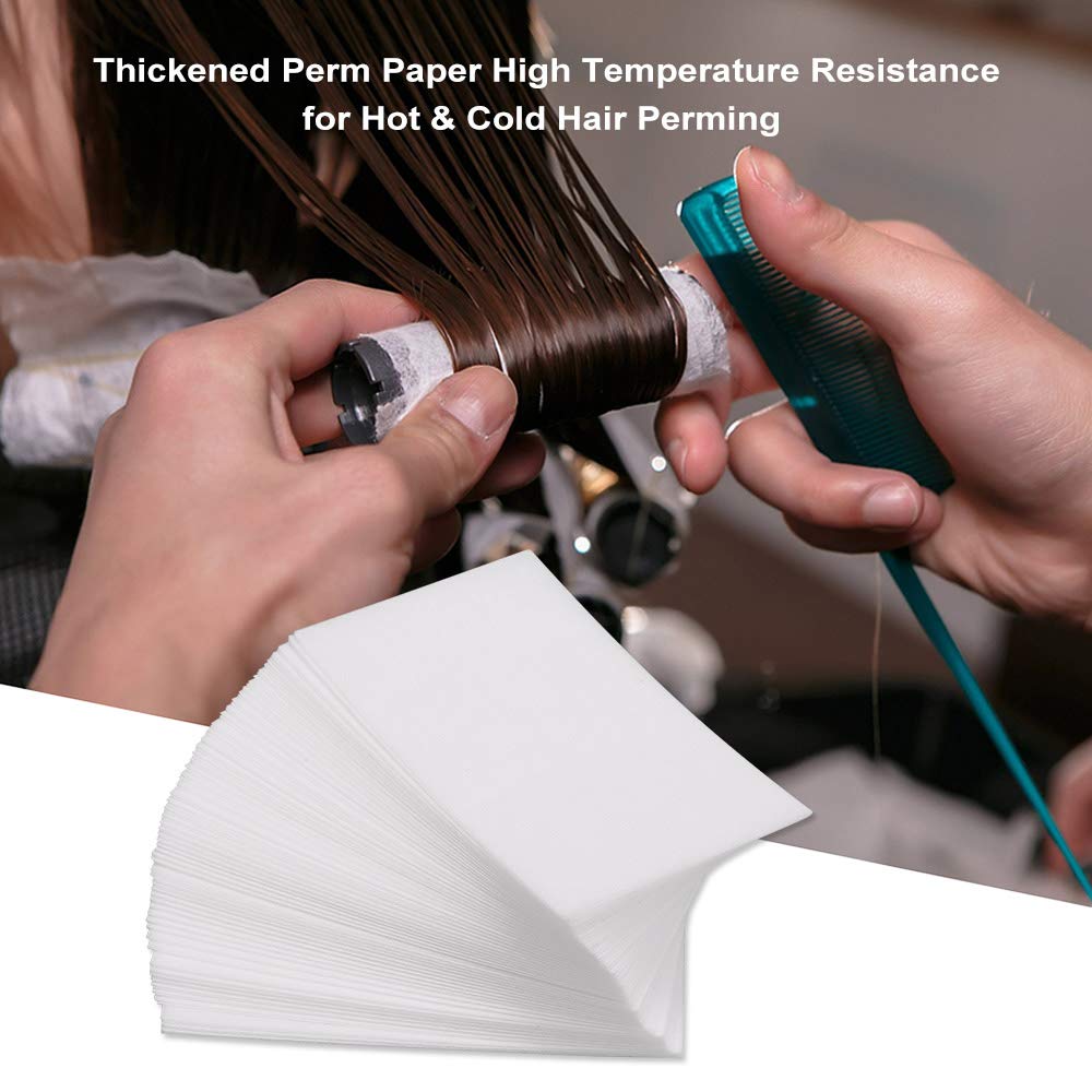 Wowobjects® Salon Hair Dye Thickened Perm Paper - High Temperature Resistant Barber Tissue for Hot & Cold Perming - Professional Hair Styling & Coloring Accessories for Salons & Home Use