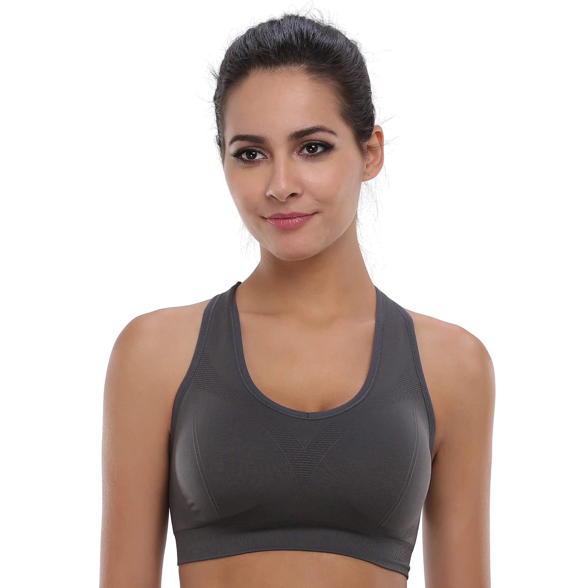 High Impact Seamless Racerback Sports Bra for Women - Supportive Workout Top for Yoga, Gym & Fitness Training - Perfect for Running, HIIT & Intense Exercise