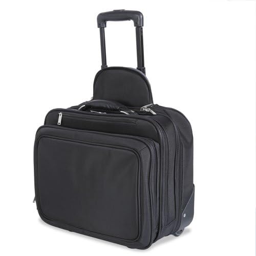 Innovera 15.6 Inch Laptop Roller Bag with Wheels - Black Rolling Computer Case for Business Travel, Office Commute & Airplane Carry-On