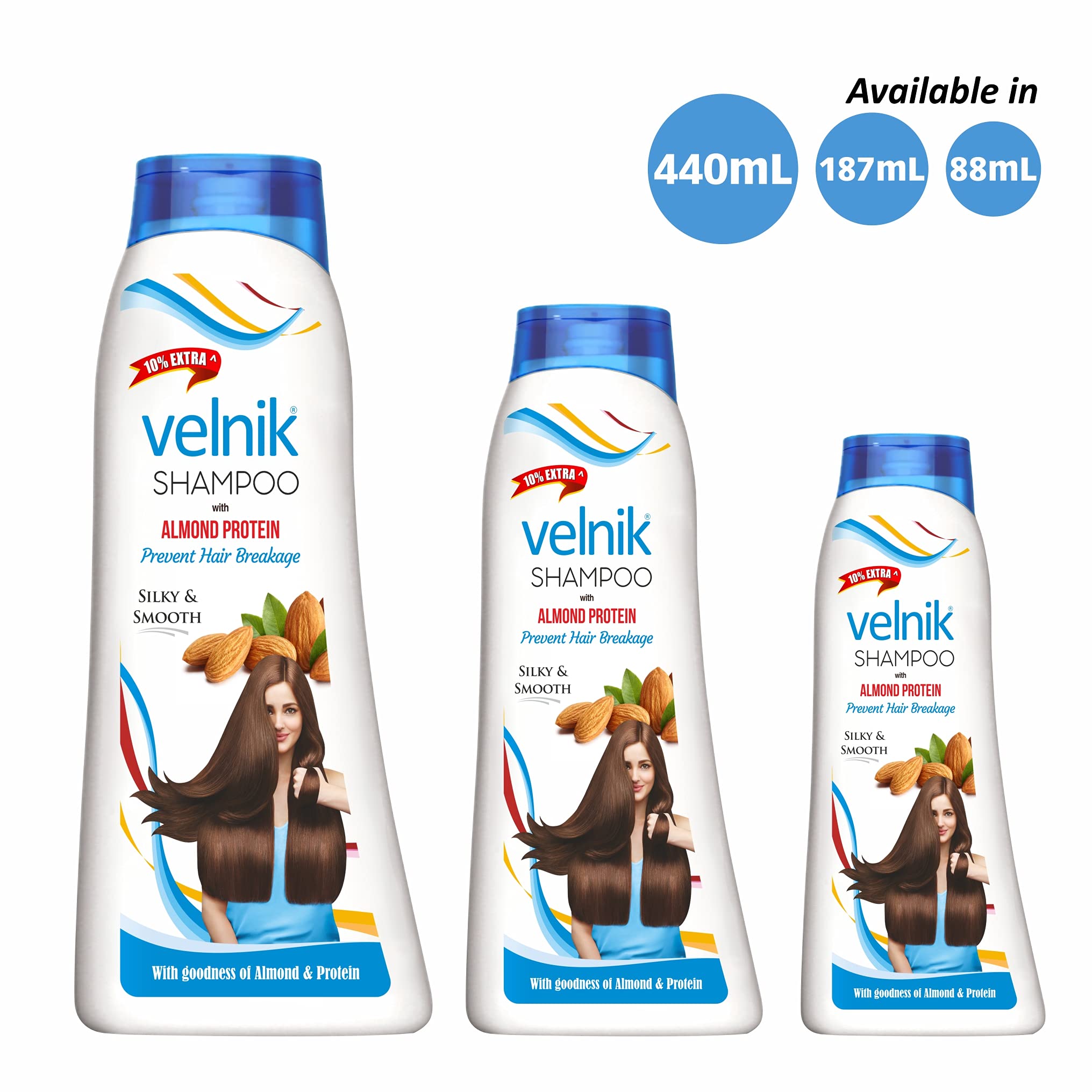 Velnik Anti Hair Fall Shampoo with Milk Proteins & Multivitamins - 440ml for Strong, Healthy & Long Hair - Perfect for Daily Hair Care & Scalp Nourishment