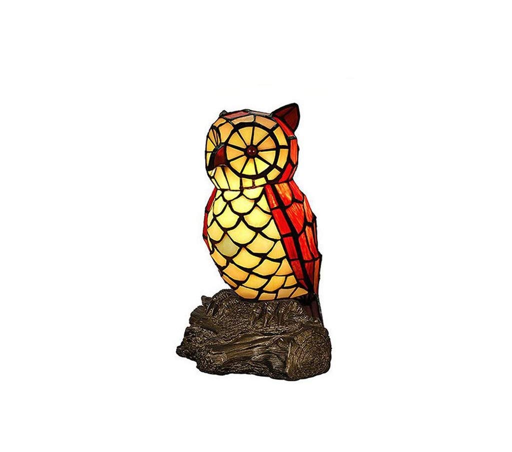 Vintage Glass Stitched Desk Lamp - Creative Bedside & Office Study Light with Button Switch, Limited Edition (14.25cm) - Perfect for Bedroom, Home Office & Studio Decor