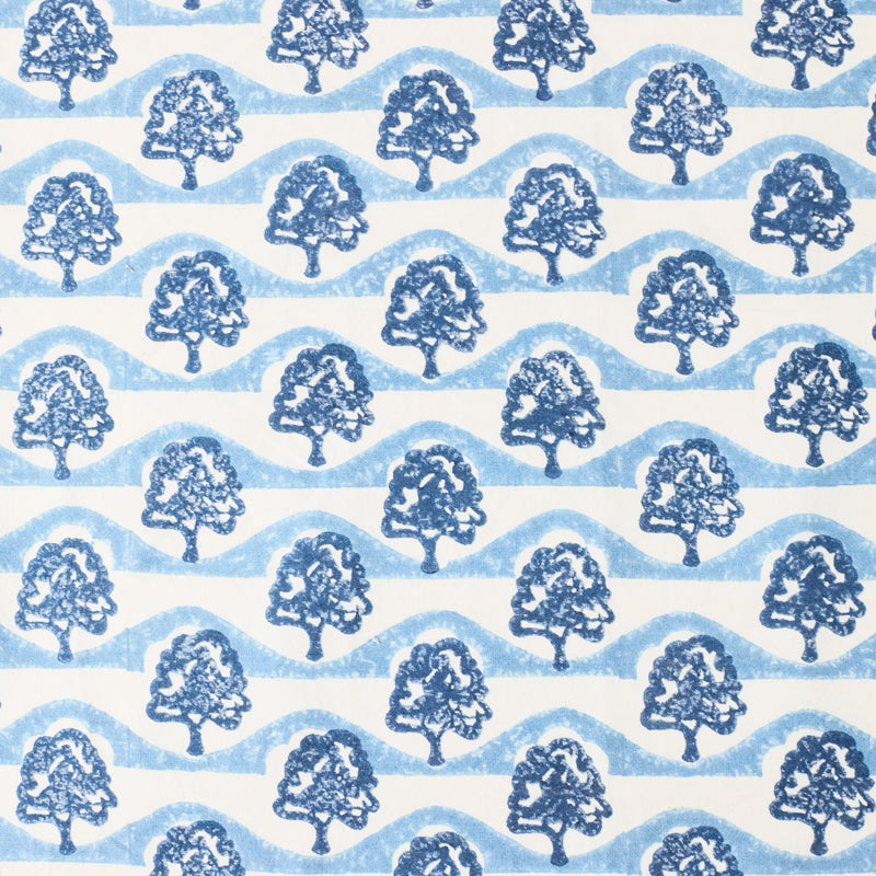 Handmade Sycamore Wood Block Printed Blue Cotton Fabric - Perfect for DIY Crafts, Home Decor & Fashion Accessories