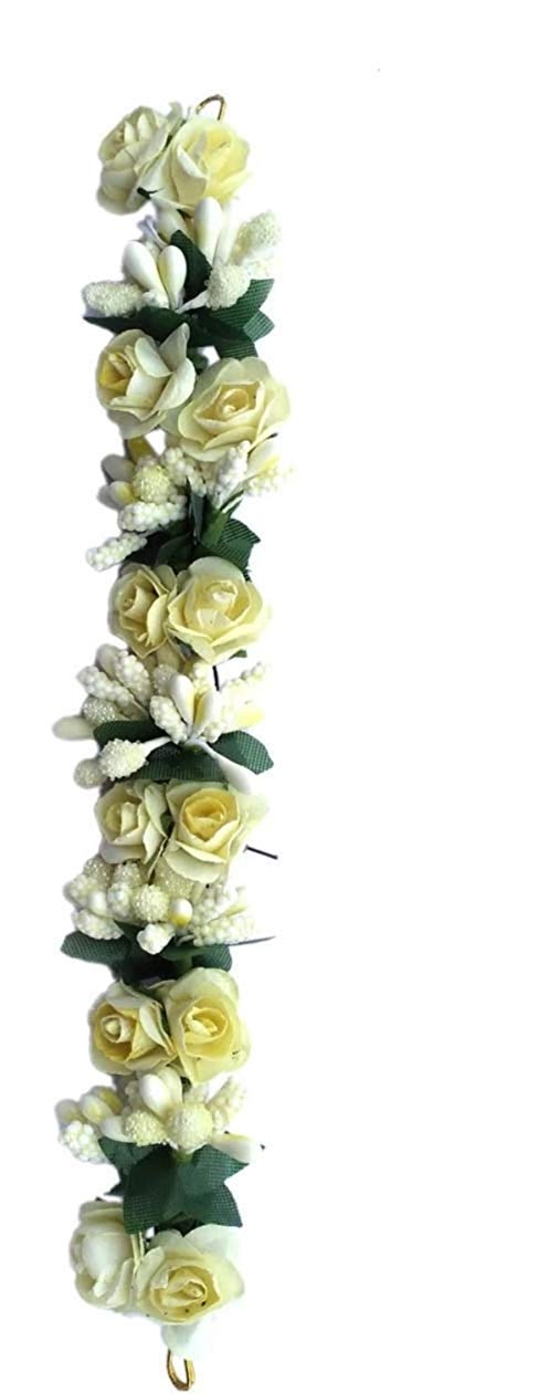 Mayoo Gazras Hair Accessories - Plastic Flower Gajra Hair Bun Clip for Women & Girls | Wedding, Party, Festival Hair Jewelry Gift