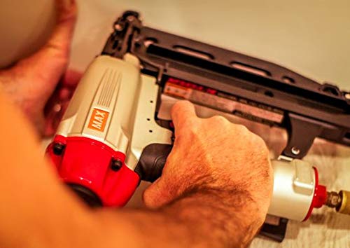 MAX USA CORP SuperFinisher NF565A/16 16 Gauge Straight Finish Nailer - Up to 2-1/2 Inch Nails - Red - Perfect for Trim Work, Cabinetry, and Fine Woodworking Projects