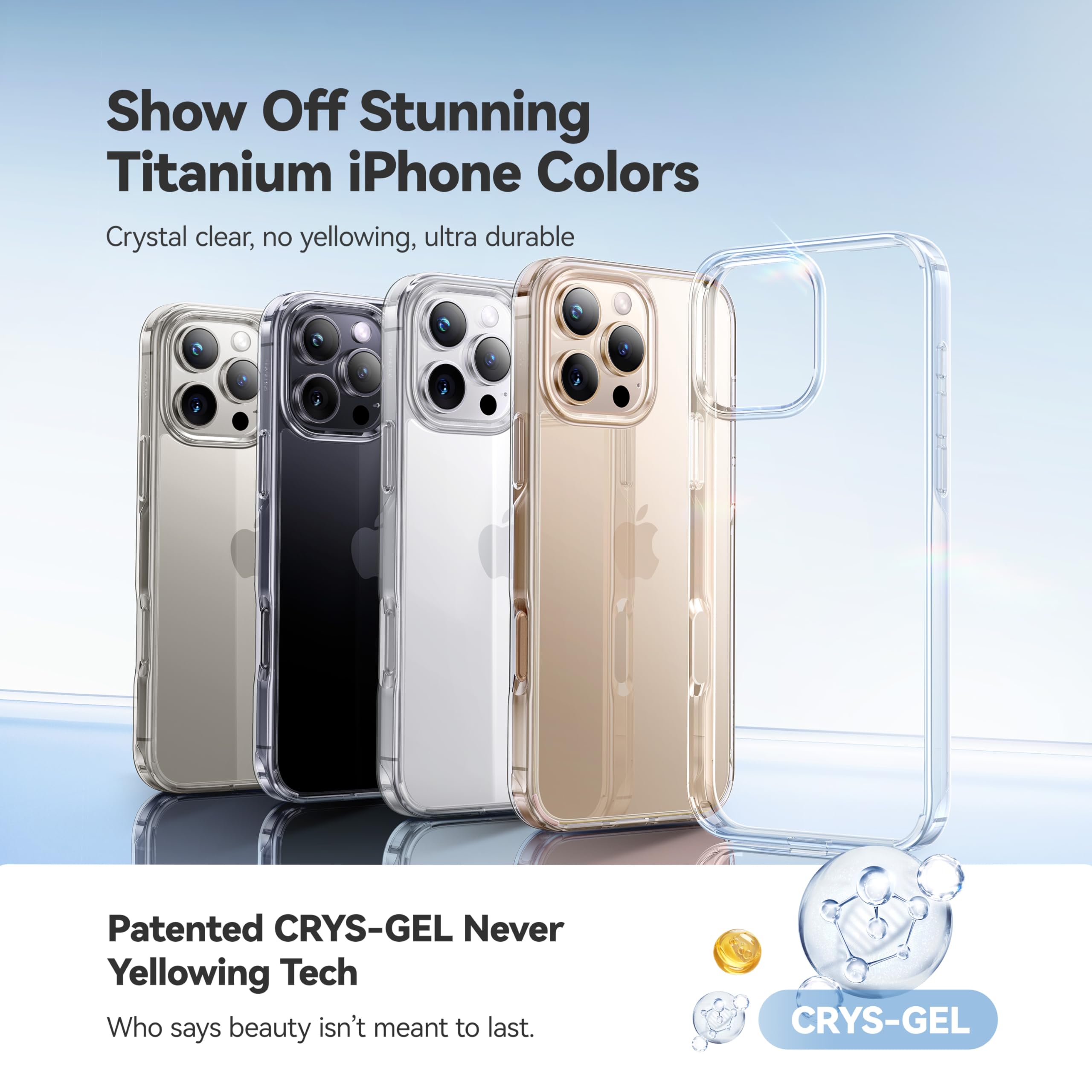 CASEKOO Ultra Clear iPhone 16 Pro Max Case - Crystal Clear Transparent Cover with Military-Grade 12FT Drop Protection & Anti-Yellowing Technology | Slim Protective Phone Case for 6.9