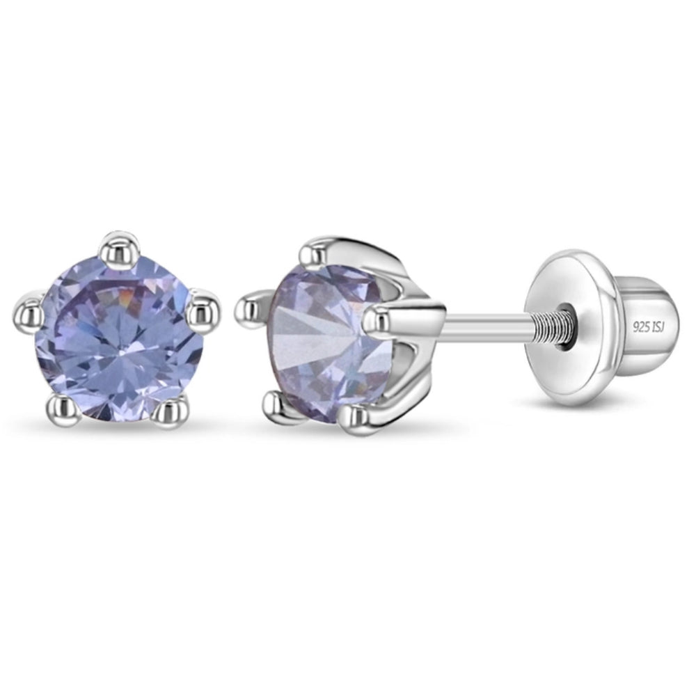 Kids' Classic CZ Birthstone Stud Earrings - Perfect for Birthdays, Gifts & Special Occasions