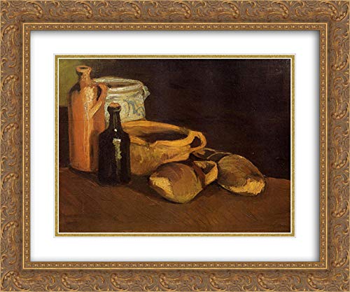 Vincent van Gogh Still Life with Clogs and Pots - 24x20 Inch Gold Ornate Framed Museum Art Print with Double Matting | Wall Decor for Living Room, Bedroom & Office