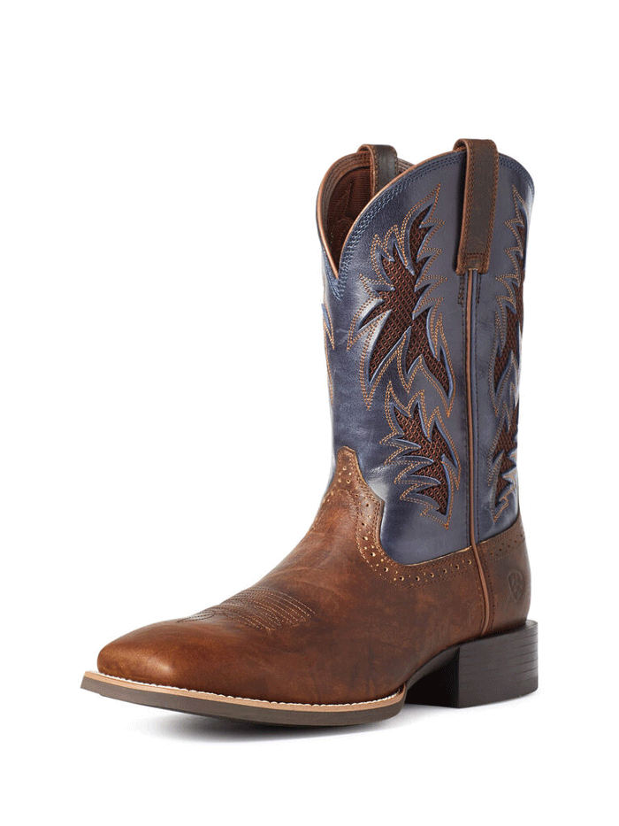 Ariat Men's Sport Cool VentTEK Western Boot - Bar Top Brown - Breathable & Comfortable for Riding, Work & Outdoor Activities