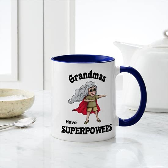 Grandma Superpowers 11 oz (325 ml) Ceramic Coffee Mug - Funny Gift for Grandmothers, Mothers Day, Birthday - Perfect for Tea, Hot Chocolate & Office Use