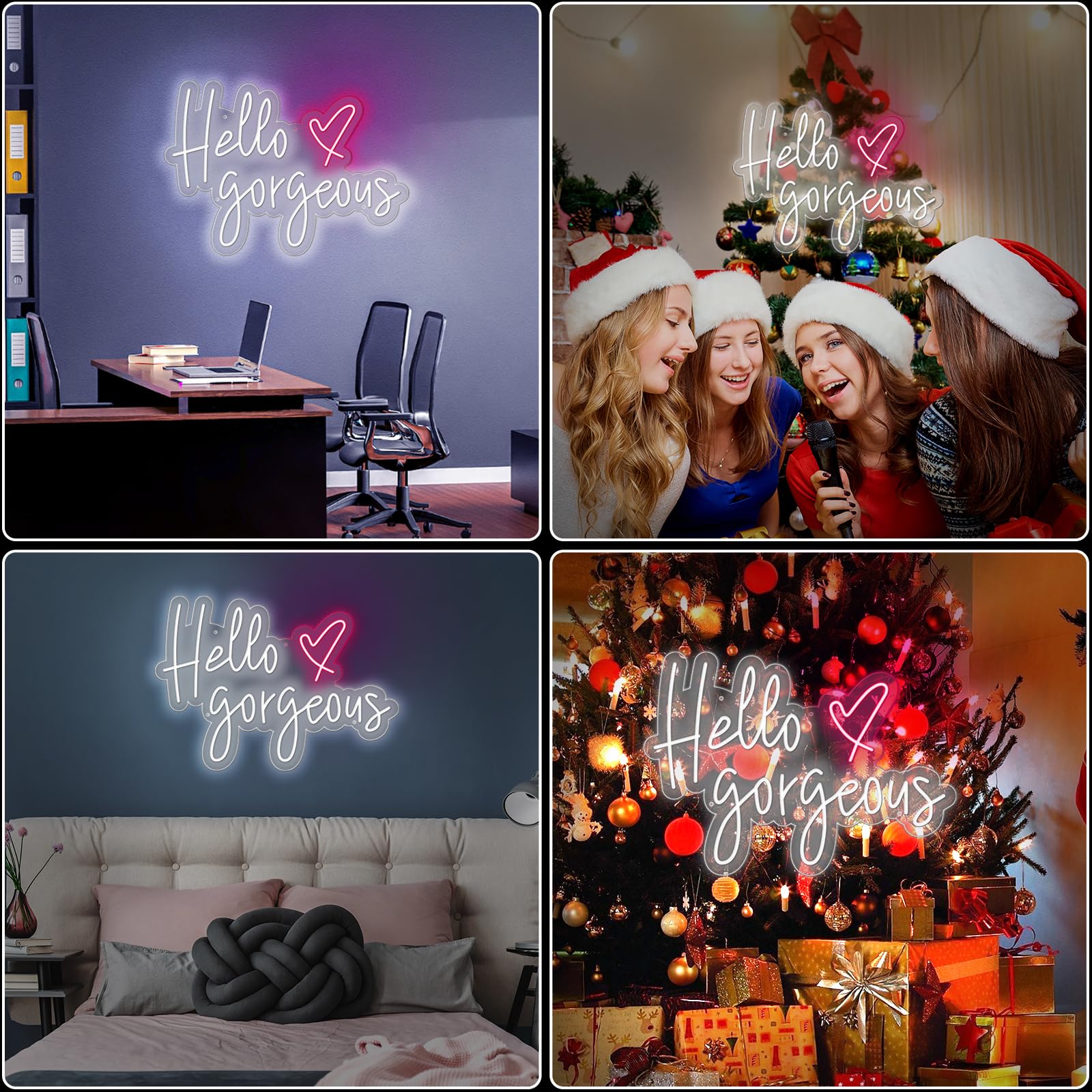 Hello Gorgeous Neon Sign Light - Custom Wall Art Decor for Home, Bar, Pub & Club | Unique Gift for Christmas & Parties | Perfect for Bedroom, Living Room & Rave Decorations