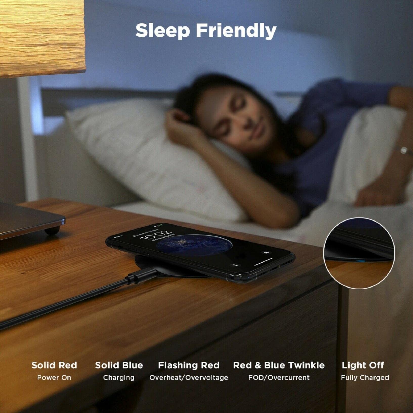 15W Fast Wireless Charging Pad - Slim Qi-Certified Charger Compatible with LG V60 ThinQ 5G, Velvet & Wing - Perfect for Home, Office & Car Use